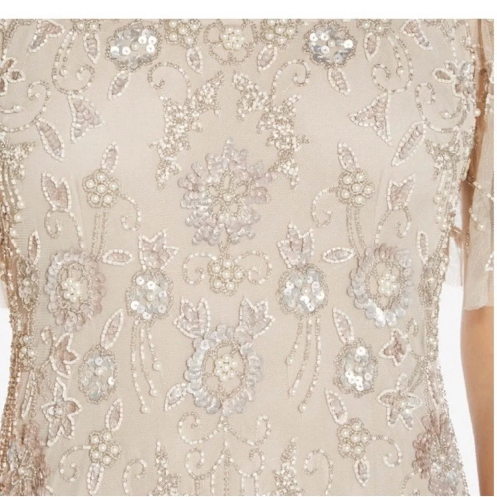Adrianna Papell Hand Beaded Floral Godet Gown — foto 7