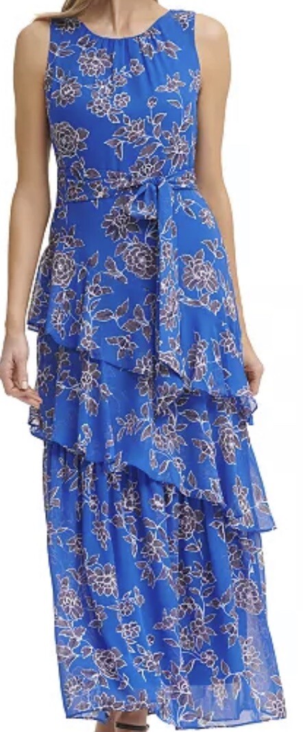 Vestidoen Capas con Estampado Floral - Jessica Howard