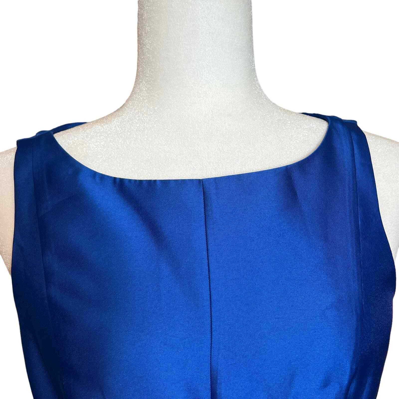 Adrianna Papell Yves Blue Mikado Chiffon Sleeveless Gown — foto 4