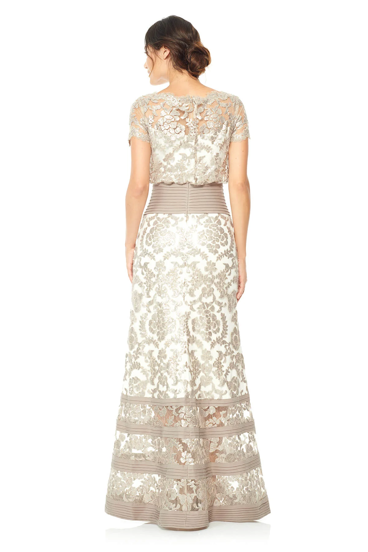 Vestido Blouson Paillette de Encaje - Tadashi Shoji — foto 3