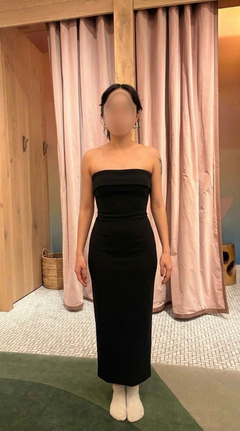 Vestido Largo Negro Strapless Babaton Aritzia | Talla XS — foto 3